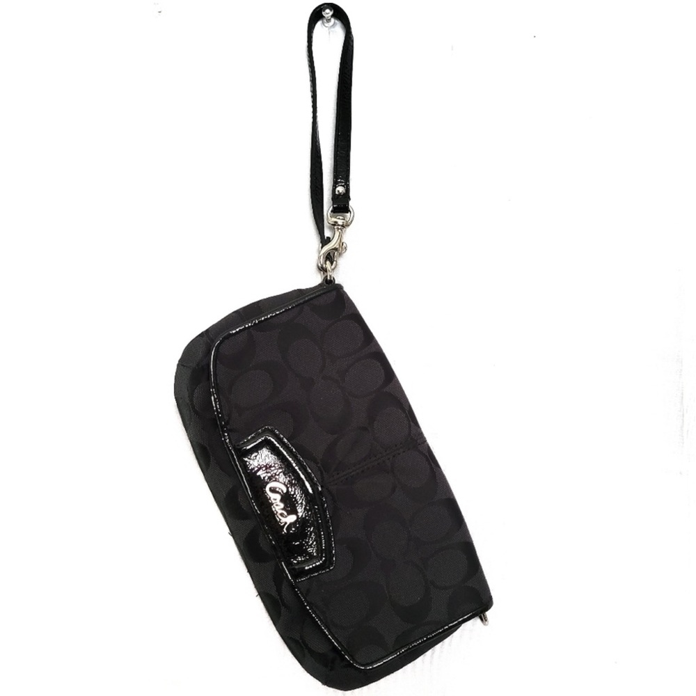 Coach Canvas Embroidered Wrislet Wallet/Hand Purse